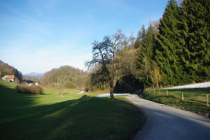 Schmalschlägerstraße winding uphill through Karlstein